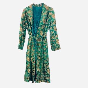 Chinese Style Satin Brocade Unisex House Robe Kimono Jacket Size 42 / 10